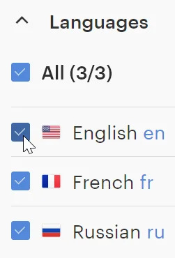 Adjust languages to download HTML translations for